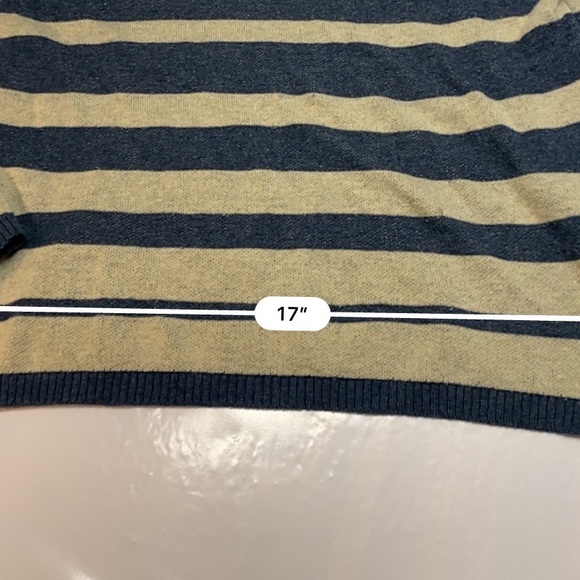 Sweet n Sinful Striped Blue / Cream Classic Casual Knit Top Size Small - Picture 11 of 15